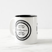 Tasse 2 Couleurs Adresse de retour personnalisée Cafés (Devant gauche)