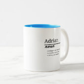 Tasse 2 Couleurs Adrian, Garçon Nom Personnalisé Définition (Devant droit)