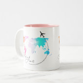 Tasse 2 Couleurs Adventure Await| Cadeaux de voyage| Agent de bord (Devant gauche)