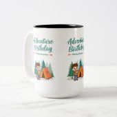 Tasse 2 Couleurs Adventure Birthday Camping Kids Art (Devant gauche)