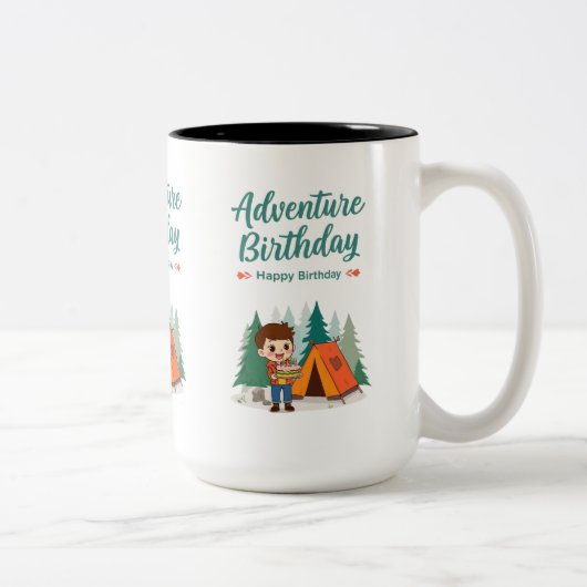 Tasse 2 Couleurs Adventure Birthday Camping Kids Art (Droit)