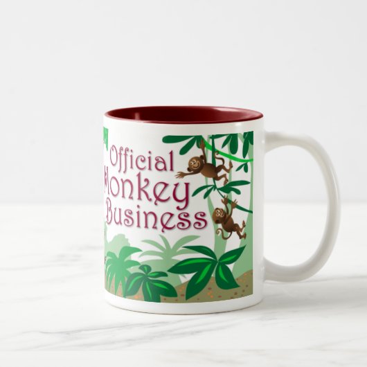 Tasse 2 Couleurs Affaires de singe (Droit)
