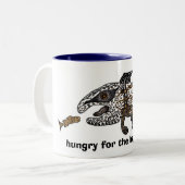 Tasse 2 Couleurs affamé de poissons heureux (Devant gauche)