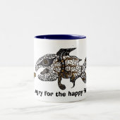 Tasse 2 Couleurs affamé de poissons heureux (Centre)