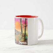 Tasse 2 Couleurs Affiche balnéaire de Deauville Beach france. (Devant droit)