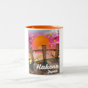 Tasse 2 Couleurs Affiche de fleurs de Hakone Japon.