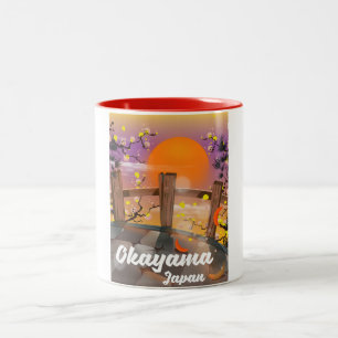 Tasse 2 Couleurs Affiche de fleurs japonaises d'Okayama.