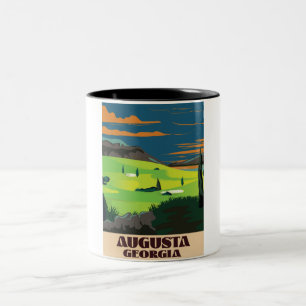 Tasse 2 Couleurs Affiche de golf d'Augusta Géorgie