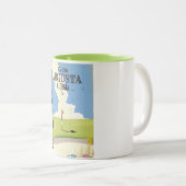 Tasse 2 Couleurs Affiche de golf d'Augusta Géorgie (Devant droit)
