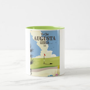 Tasse 2 Couleurs Affiche de golf d'Augusta Géorgie