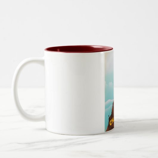 Tasse 2 Couleurs Affiche de ski Chamonix-Mont-Blanc (Gauche)