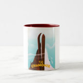 Tasse 2 Couleurs Affiche de ski Chamonix-Mont-Blanc (Centre)