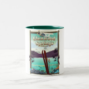 Tasse 2 Couleurs Affiche de ski de Glenwood Springs Colorado.