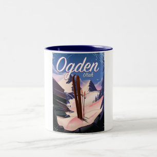 Tasse 2 Couleurs affiche de ski d'Ogden, Utah
