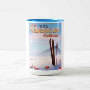 Tasse 2 Couleurs Affiche de ski Glencoe Écosse