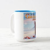 Tasse 2 Couleurs Affiche de ski Glencoe Écosse (Devant gauche)