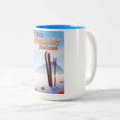 Tasse 2 Couleurs Affiche de ski Glencoe Écosse (Devant droit)
