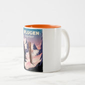 Tasse 2 Couleurs affiche de ski splügen Suisse (Devant droit)