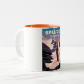 Tasse 2 Couleurs affiche de ski splügen Suisse (Devant gauche)