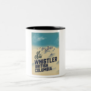 Tasse 2 Couleurs Affiche de ski Whistler, Vancouver Colombie-Britan