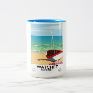 Tasse 2 Couleurs Affiche de train vintage Watchet Somerset