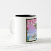 Tasse 2 Couleurs Affiche de vacances à Nevis. (Devant gauche)