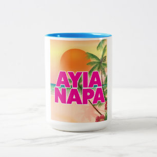 Tasse 2 Couleurs Affiche de vacances d'Ayia Napa