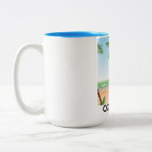 Tasse 2 Couleurs Affiche de vacances des îles Comores. (Gauche)