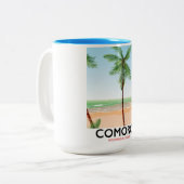 Tasse 2 Couleurs Affiche de vacances sur l'île des Comores. (Devant gauche)