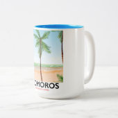 Tasse 2 Couleurs Affiche de vacances sur l'île des Comores. (Devant droit)