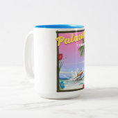 Tasse 2 Couleurs Affiche de vol aux Philippines Palawan (Devant gauche)