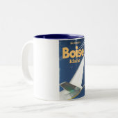 Tasse 2 Couleurs Affiche de vol Boise Idaho (Devant gauche)