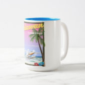 Tasse 2 Couleurs Affiche de vol Palawan Philippines (Devant droit)