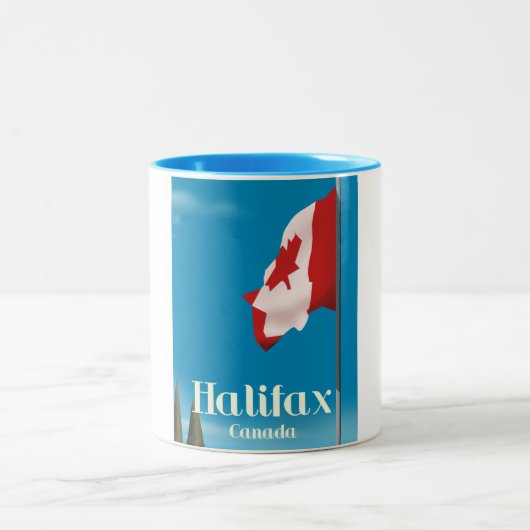 Tasse 2 Couleurs Affiche de voyage à Halifax Canada (Centre)