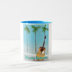Tasse 2 Couleurs Affiche de voyage à Puerto Vallarta au Mexique