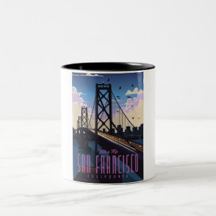 Tasse 2 Couleurs Affiche de voyage à San Francisco