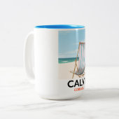 Tasse 2 Couleurs Affiche de voyage Calvi Corsica (Devant gauche)