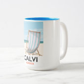 Tasse 2 Couleurs Affiche de voyage Calvi Corsica (Devant droit)
