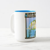 Tasse 2 Couleurs Affiche de voyage de Byron Bay Australie. (Devant gauche)