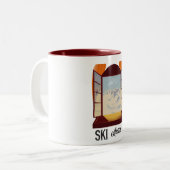 Tasse 2 Couleurs Affiche de voyage de fenêtre Ski Autriche. (Devant gauche)