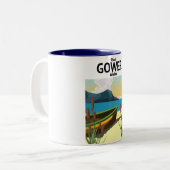 Tasse 2 Couleurs Affiche de voyage de Gower Wales (Devant gauche)