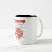 Tasse 2 Couleurs Affiche de voyage de Honshu Japon (Devant droit)