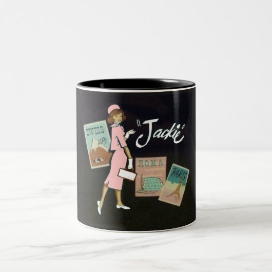 Tasse 2 Couleurs Affiche de voyage de Jackie Kennedy (Centre)