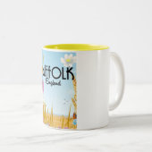 Tasse 2 Couleurs Affiche de voyage de la ferme Suffolk England (Devant droit)
