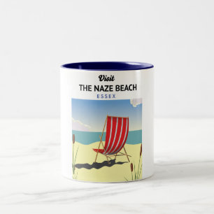 Tasse 2 Couleurs Affiche de voyage de la plage de Naze Essex
