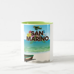 Tasse 2 Couleurs affiche de voyage de la plage de Saint-Marin