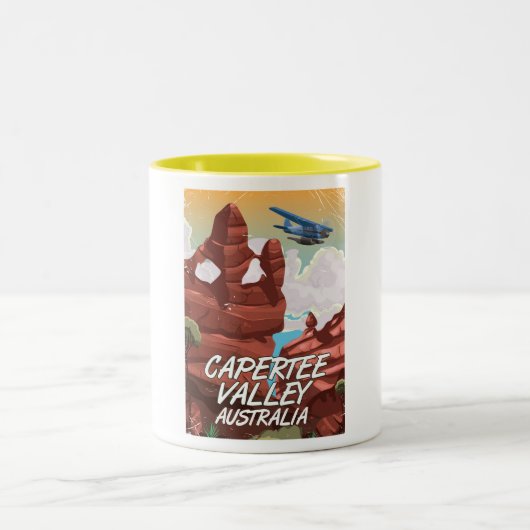 Tasse 2 Couleurs Affiche de voyage de la vallée de Capertee Austral (Centre)