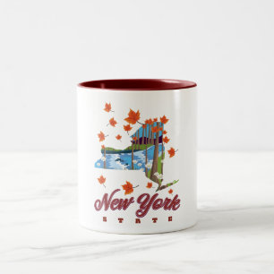 Tasse 2 Couleurs Affiche de voyage de l'État de New York
