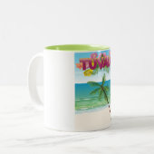 Tasse 2 Couleurs Affiche de voyage de l'île de Tuvalu (Devant gauche)