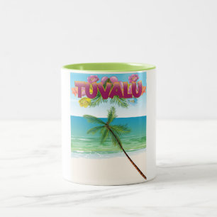 Tasse 2 Couleurs Affiche de voyage de l'île de Tuvalu